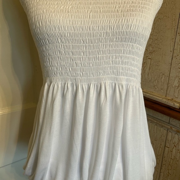 Lascana White Smocked Peplum Strapless Top - Picture 9 of 13